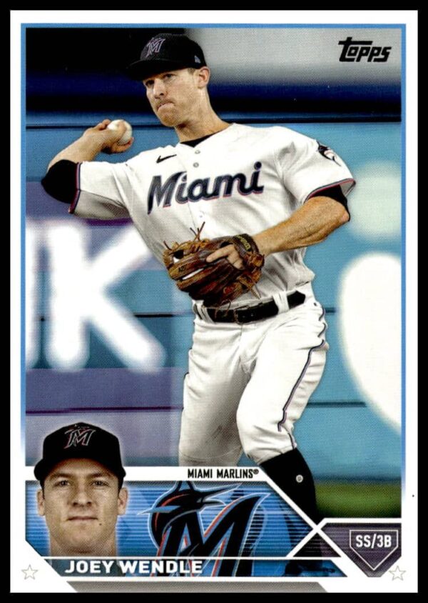 Joey Wendle in Miami Marlins uniform on 2023 Topps Update Baseball Card #US237.