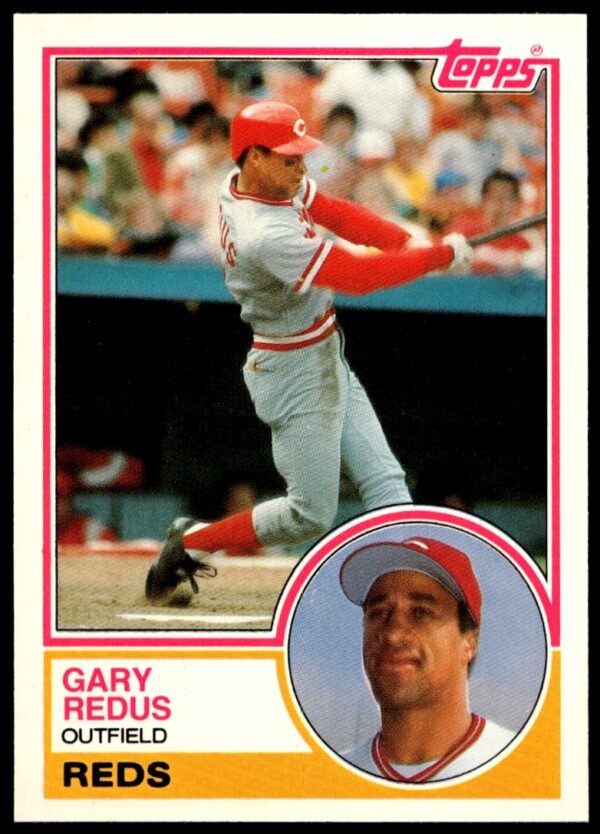 Gary Redus 1983 Topps Traded Card #94T in Reds Uniform Front View.