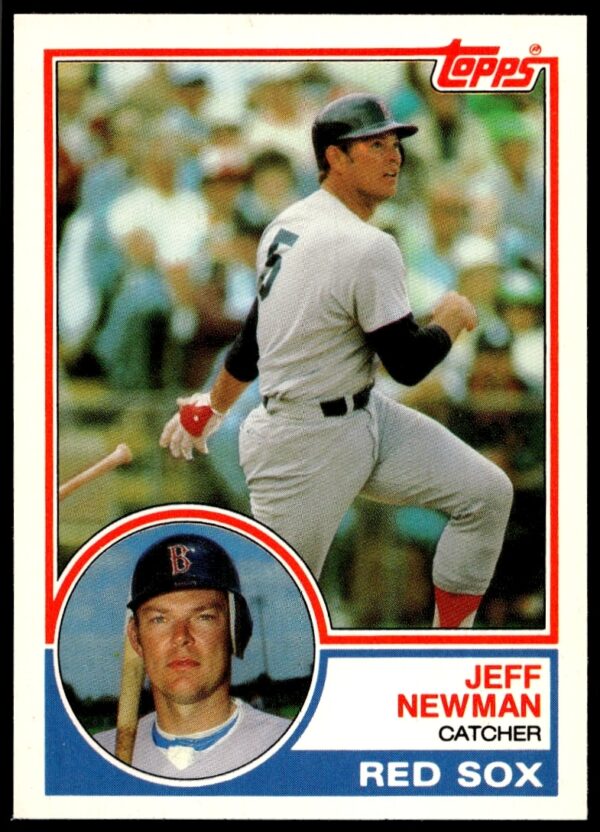 Front of 1983 Topps Traded Jeff Newman baseball card, #80T, vintage design.