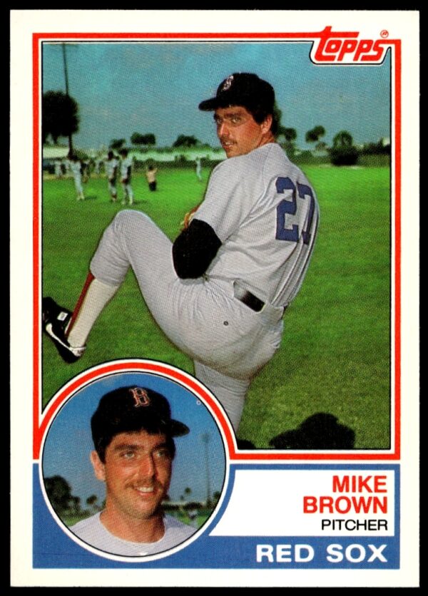 1983 Topps Traded Mike Brown baseball card front displaying portrait, team, and position.