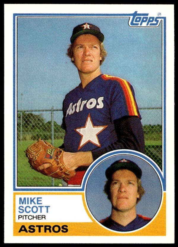 1983 Topps Traded Mike Scott baseball card #100T, featuring him as a Mets pitcher.