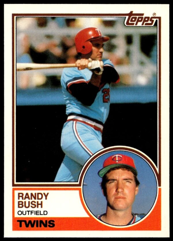Randy Bush 1983 baseball card #17T (Front), Topps Traded, Minnesota Twins.