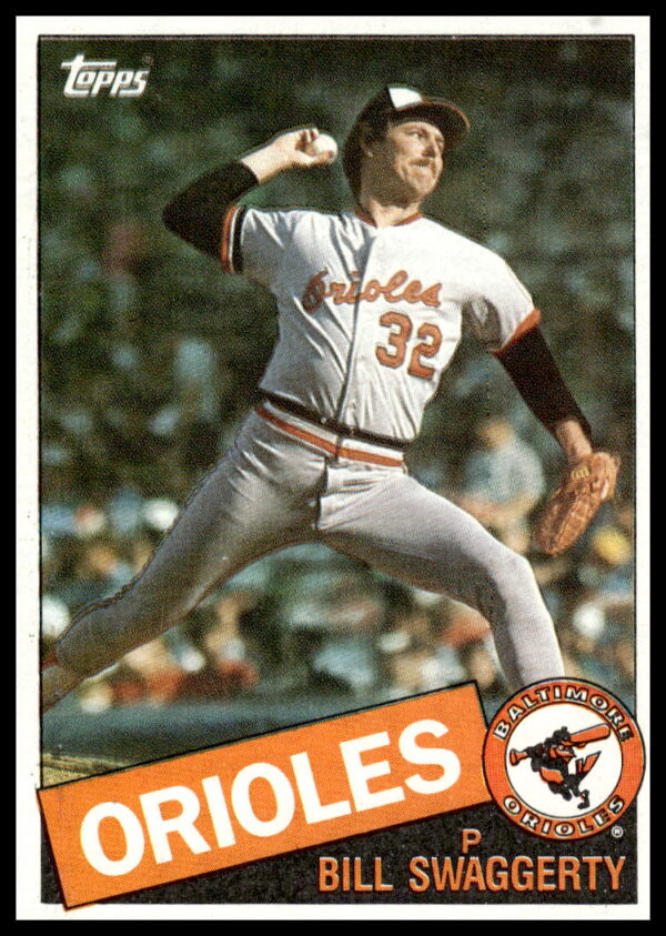 Front view of 1985 Topps Bill Swaggerty Baltimore Orioles baseball card #147.