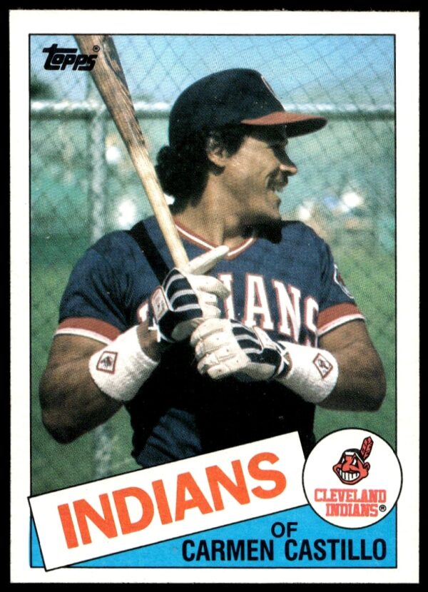 Carmen Castillo 1985 Topps Baseball Card #184 - Cleveland Indians Outfielder.