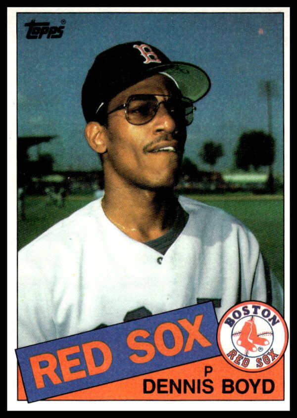 Dennis Oil Can Boyd 1985 Topps Baseball Card #116, Boston Red Sox pitcher.