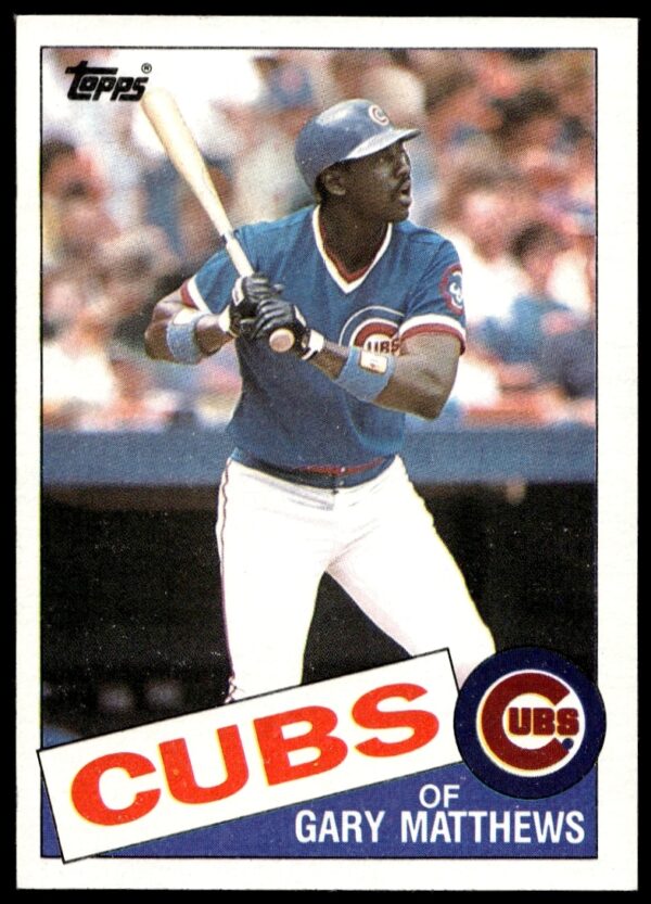 Gary Matthews 1985 Topps Baseball Card #210, Philadelphia Phillies, Front View