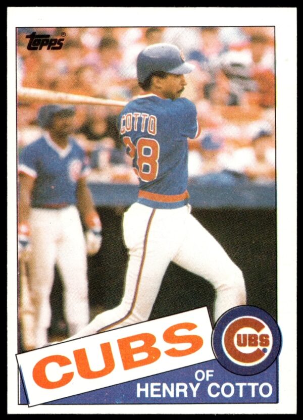 1985 Topps Henry Cotto baseball card, Chicago Cubs outfielder, vintage design, card #267 front.