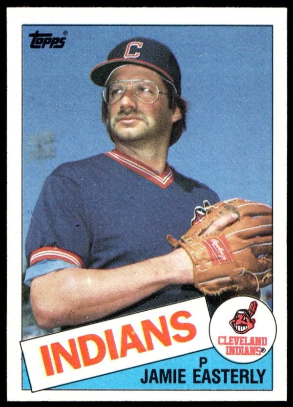 Front of 1985 Topps baseball card #764 with Jamie Easterly in team uniform.