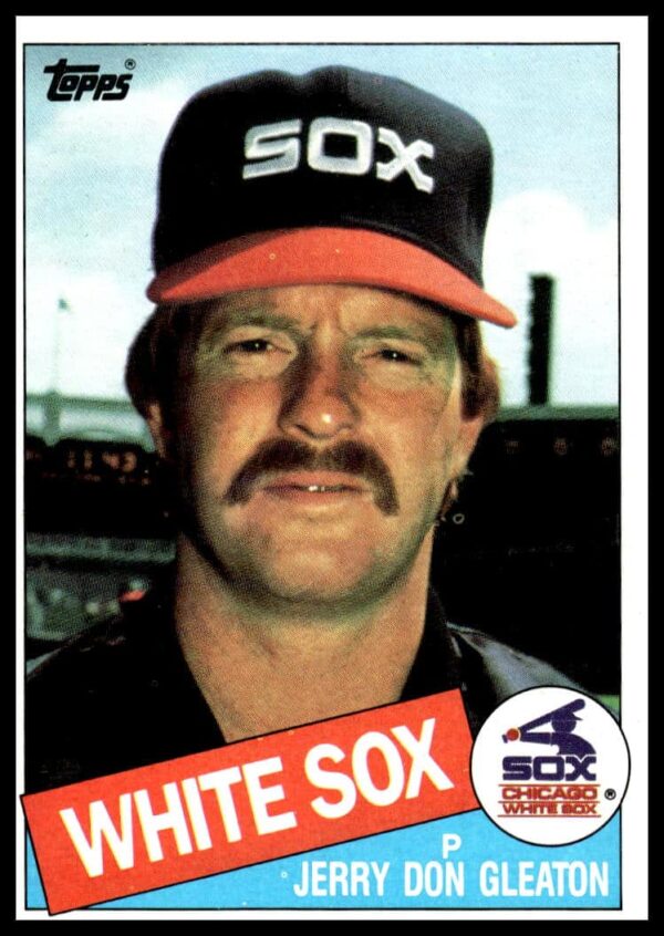 Jerry Don Gleaton 1985 Topps Baseball Card #216, featuring mid-pitch photo and classic design.