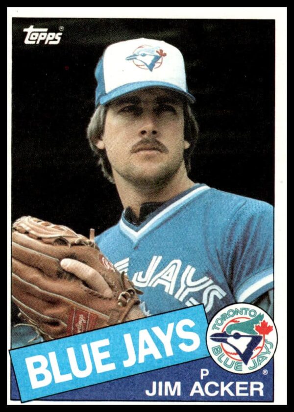 1985 Topps Jim Acker baseball card, Toronto Blue Jays, collectible #101, MLB history.