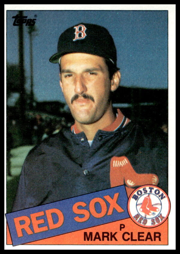 1985 Topps Baseball Card #207 Mark Clear in uniform.