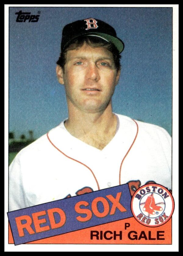 1985 Topps Baseball Card Front: Rich Gale #606 in Uniform, Classic Pose.