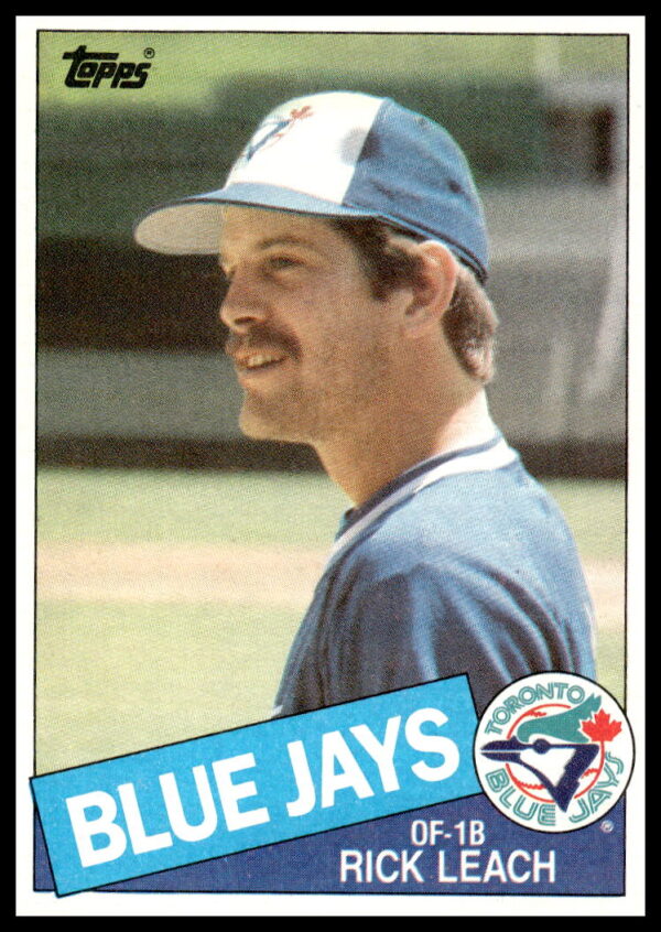 1985 Topps Rick Leach #593 baseball card front view, featuring him in uniform.