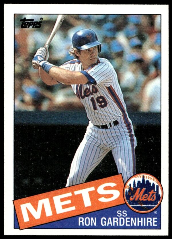 1985 Topps Ron Gardenhire baseball card #144, Mets shortstop in portrait.