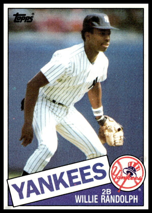 Willie Randolph 1985 Topps Baseball Card #765, Yankees Uniform, Athletic Pose