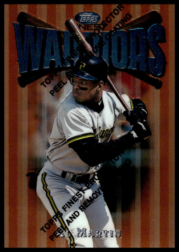 Front of 1997 Topps Finest Al Martin card, Pittsburgh Pirates, batting stance, vibrant design.