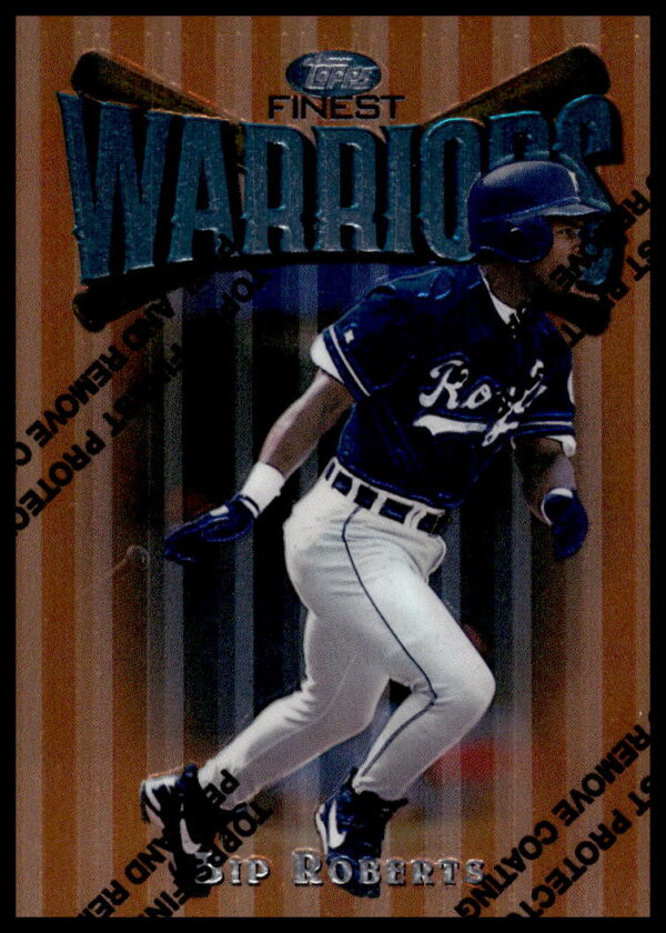 Bip Roberts 1997 Topps Finest Baseball Card #92, showcasing action in Padres uniform.