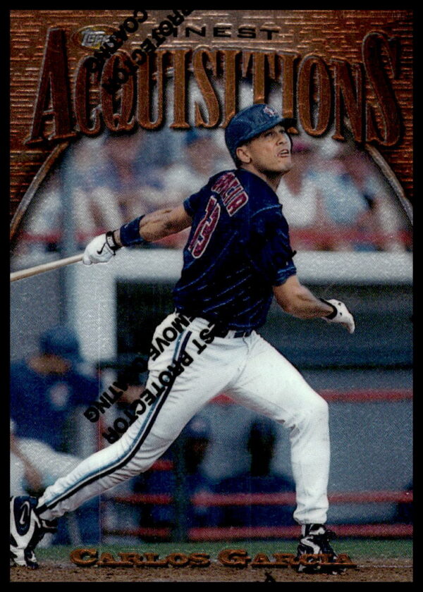 1997 Topps Finest Carlos Garcia card #217 showcasing player in dynamic pose.