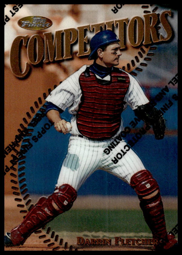 Darrin Fletcher 1997 Topps Finest Baseball Card #187, Montreal Expos, glossy vibrant design.