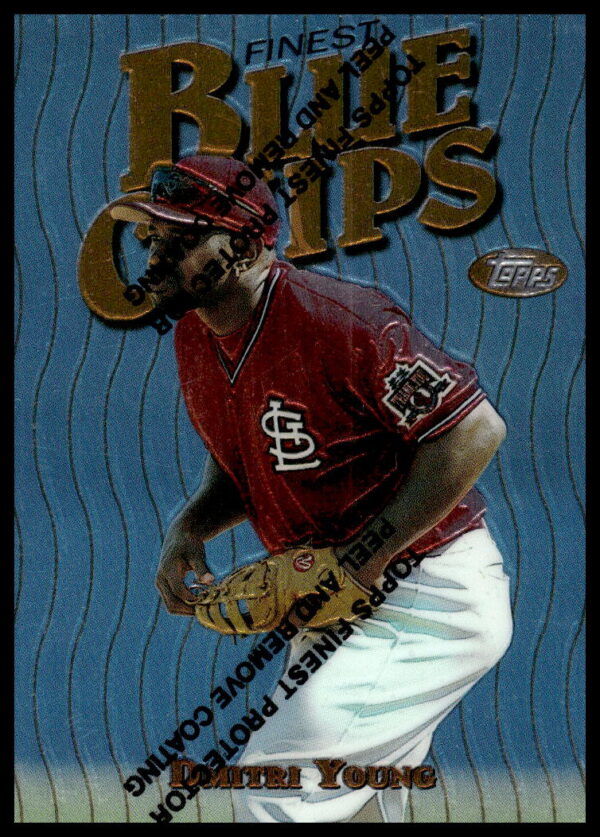 1997 Topps Finest Baseball Card of Dmitri Young, #177, featuring classic pose.