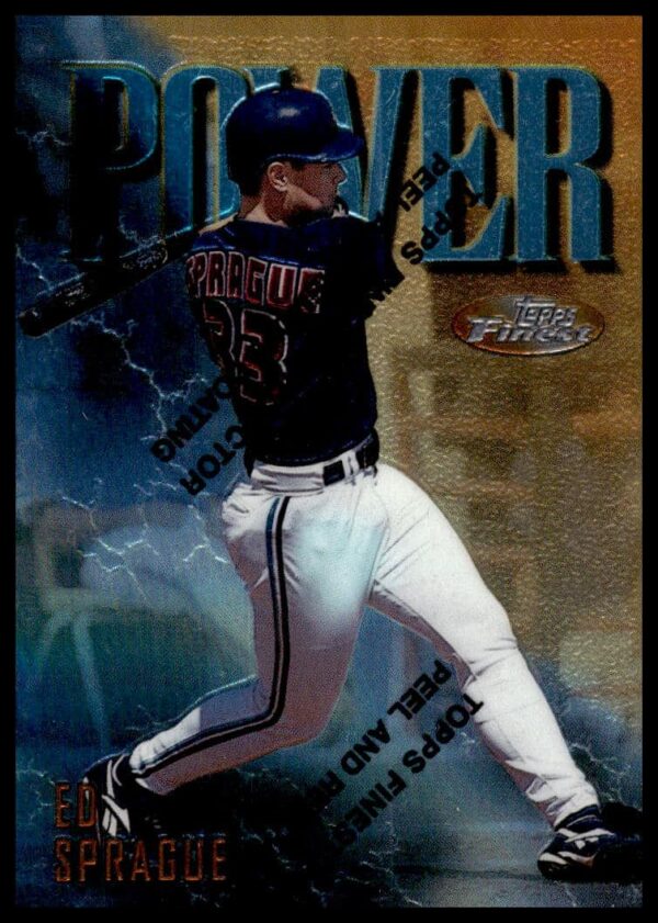 Ed Sprague 1997 Topps Finest baseball card, high-quality design, #257, player-focused.