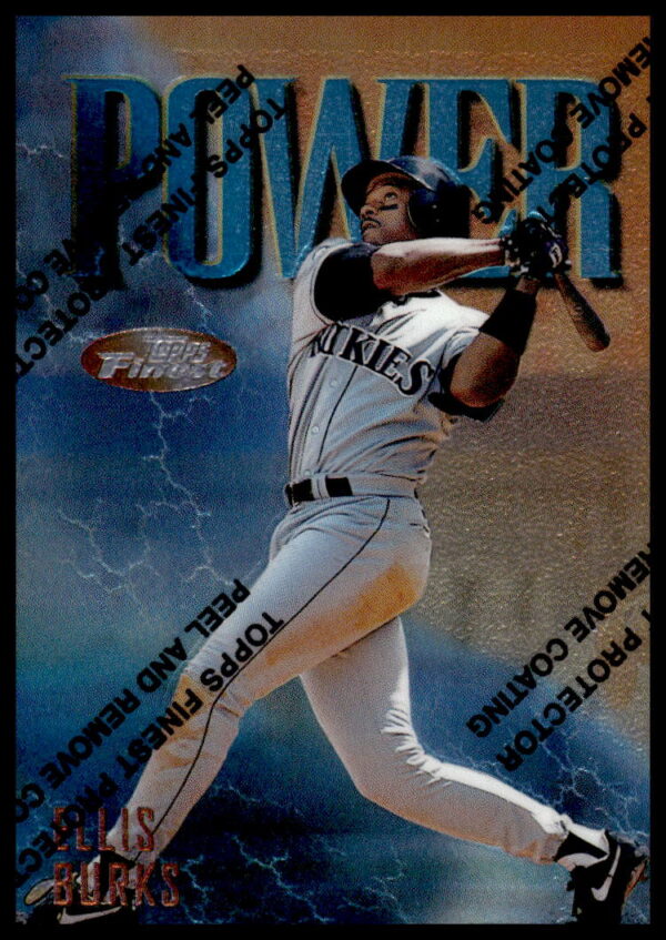 Ellis Burks 1997 Topps Finest #75 Baseball Card – Dynamic Action Shot in Rockies Uniform