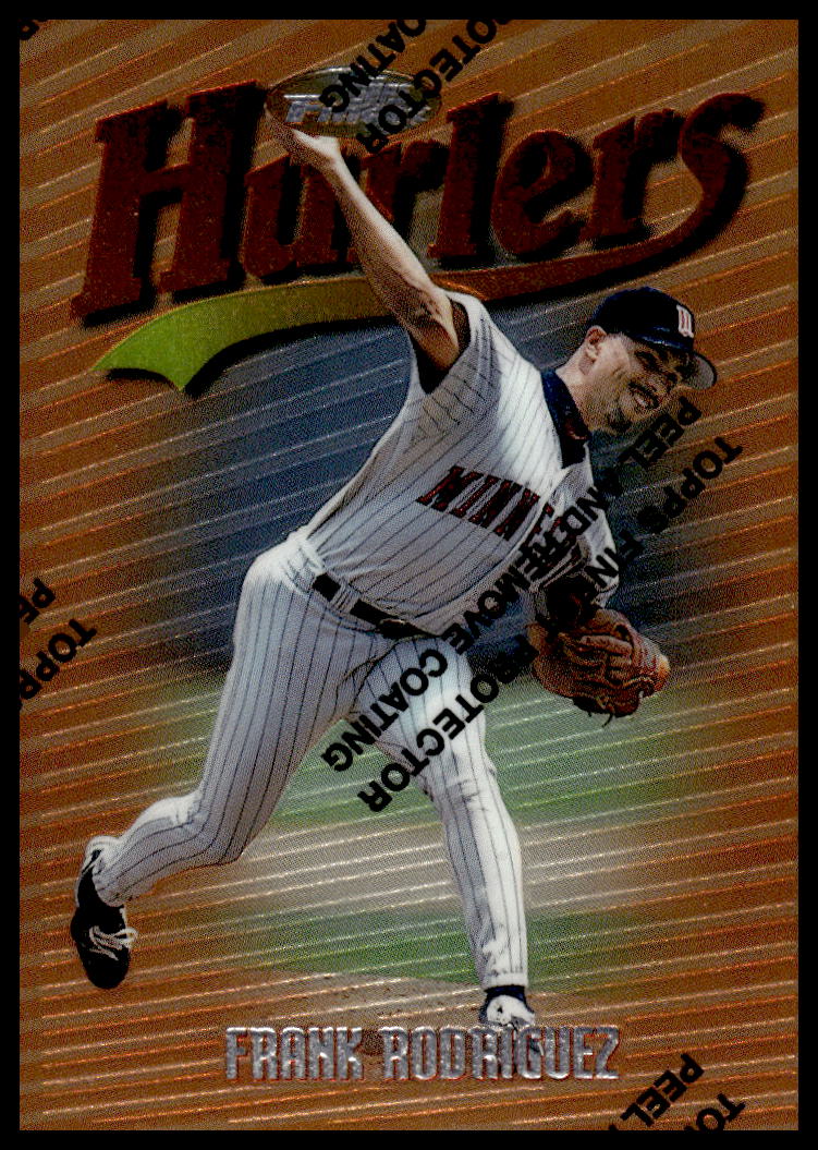 Front view of Frank Rodriguez on 1997 Topps Finest Baseball Card #33 in uniform.