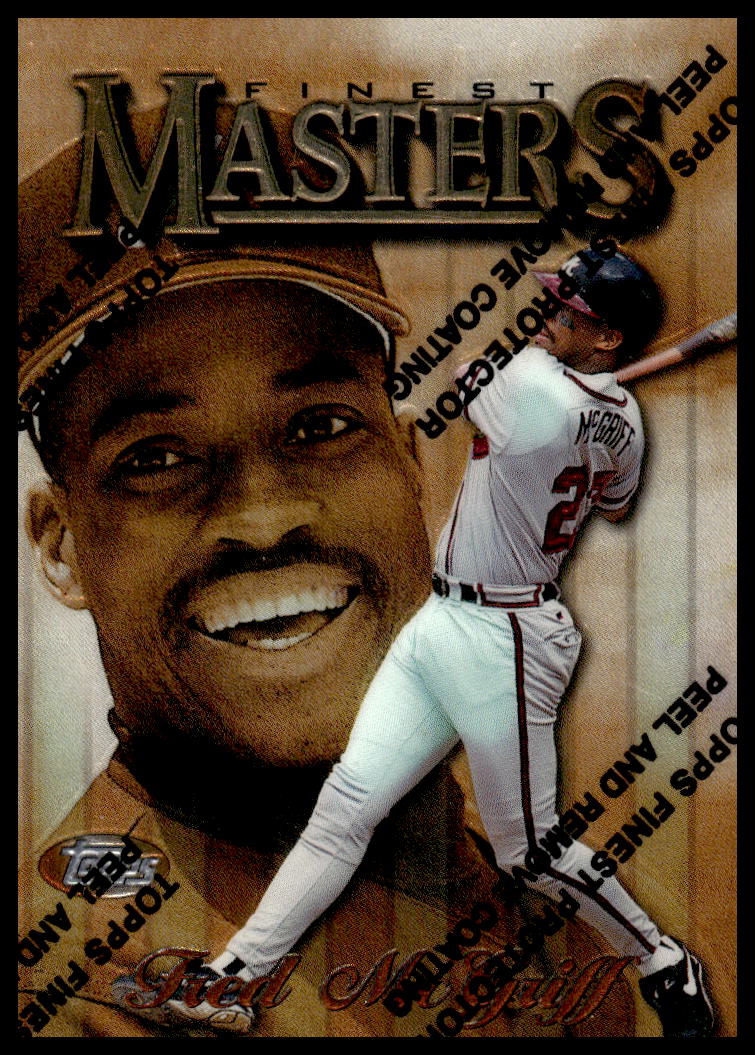 Fred McGriff 1997 Topps Finest #186 card, front view in Tampa Bay Devil Rays uniform.