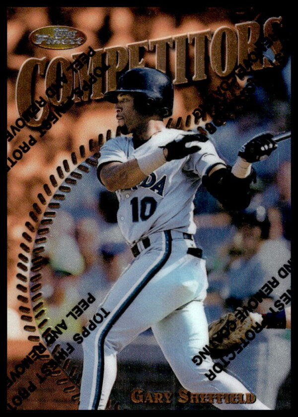 1997 Topps Finest Gary Sheffield #176 baseball card, featuring iconic batting stance.