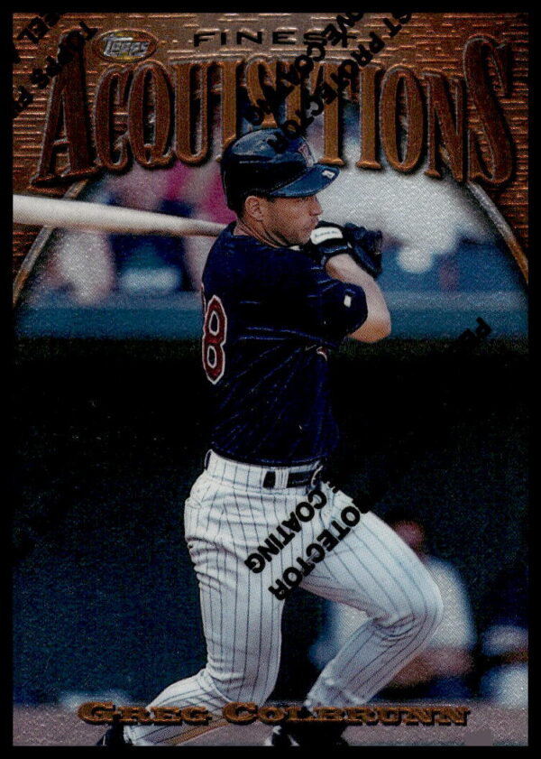 Front view of 1997 Topps Finest Greg Colbrunn baseball card #269.