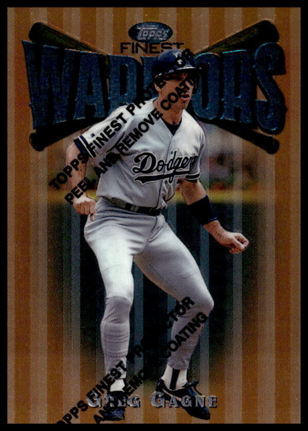 1997 Topps Finest Greg Gagne #48, featuring metallic design and dynamic action in Twins uniform.