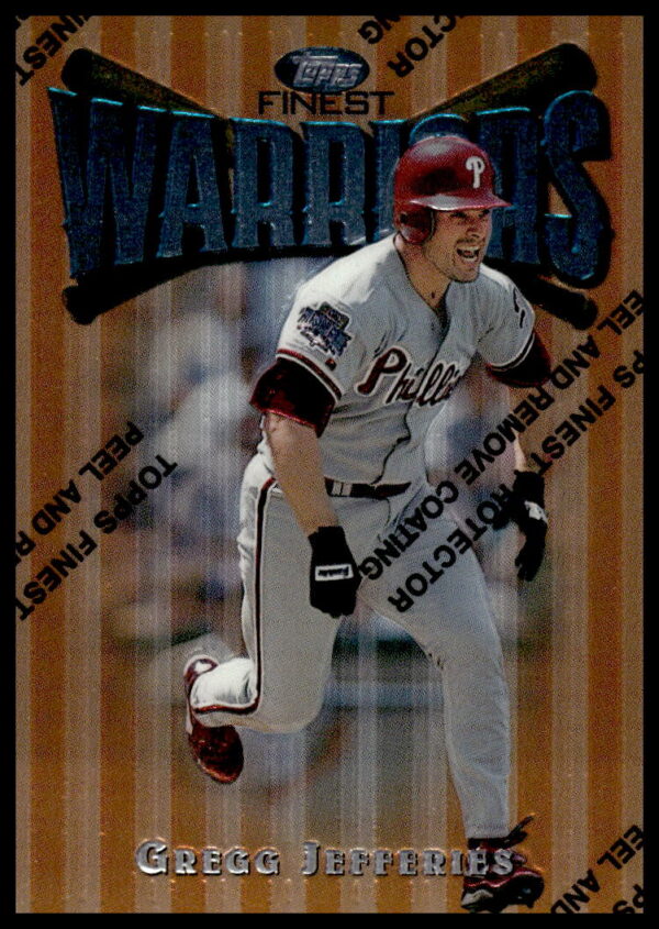 1997 Topps Finest Gregg Jefferies baseball card, number 38, glossy front view.