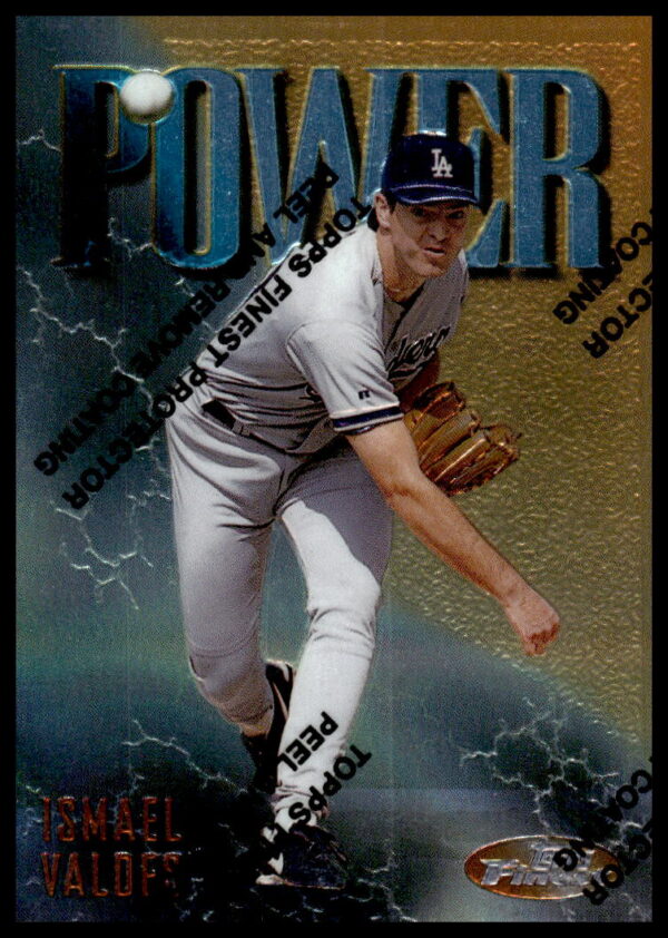 Front of 1997 Topps Finest Ismael Valdes baseball card, #264, Los Angeles Dodgers pitcher.