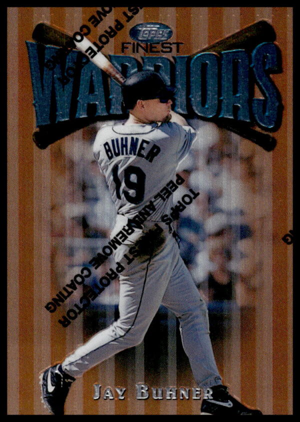 1997 Topps Finest Jay Buhner - Seattle Mariners Card #35 Mid-Swing Pose