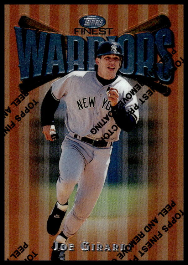 1997 Topps Finest Joe Girardi baseball card #86, New York Yankees catcher, metallic design.