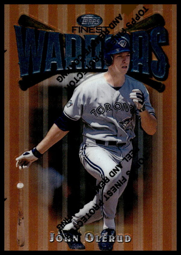 John Olerud 1997 Topps Finest Baseball Card #84, collectible player action shot.