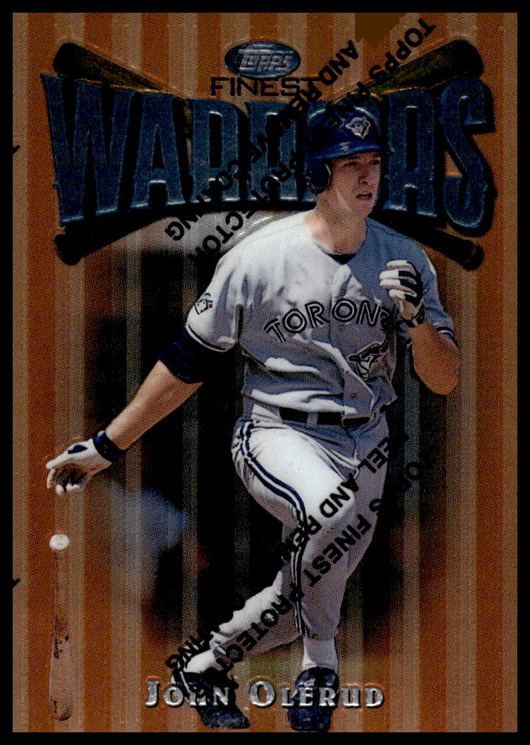 John Olerud 1997 Topps Finest Baseball Card #84, collectible player action shot.
