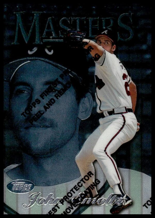 1997 Topps Finest baseball card featuring John Smoltz in Atlanta Braves uniform, card #136.