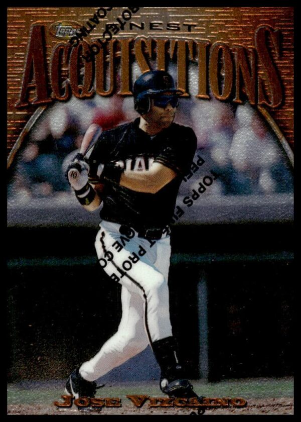 1997 Topps Finest Jose Vizcaino baseball card #191 featuring action shot (front view).