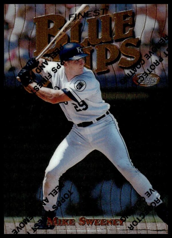 1997 Topps Finest Mike Sweeney baseball card #88, featuring glossy finish and gold foil details.