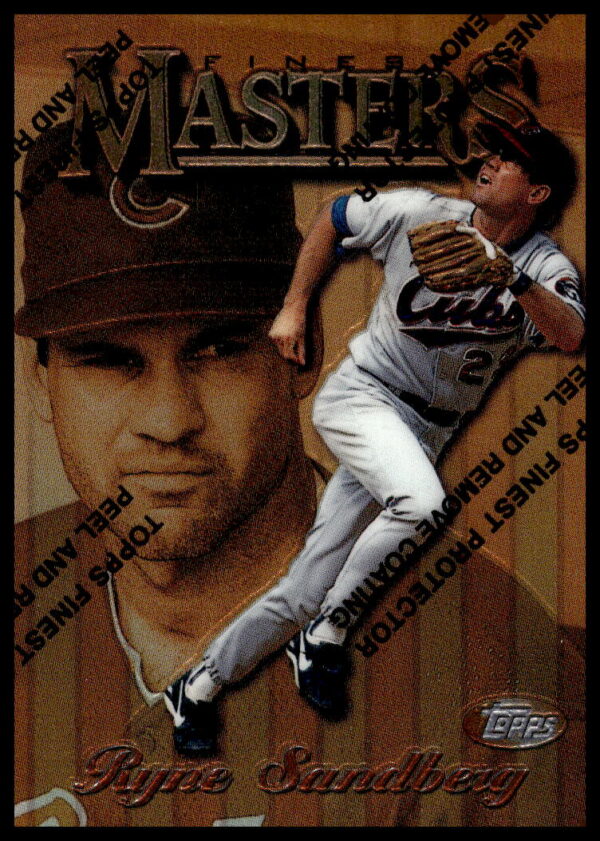 1997 Topps Finest Baseball Card of Ryne Sandberg in Cubs Uniform, Number 2 Front.