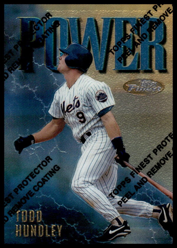 1997 Topps Finest Todd Hundley baseball card, New York Mets catcher, #171, front view.