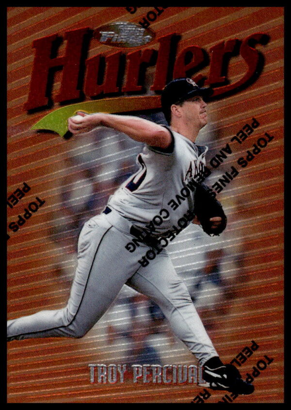 Troy Percival 1997 Topps Finest baseball card #65 with premium glossy finish.