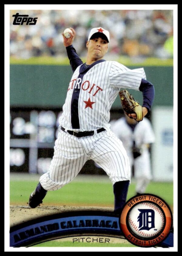 Armando Galarraga pitching, 2011 Topps baseball card #179.