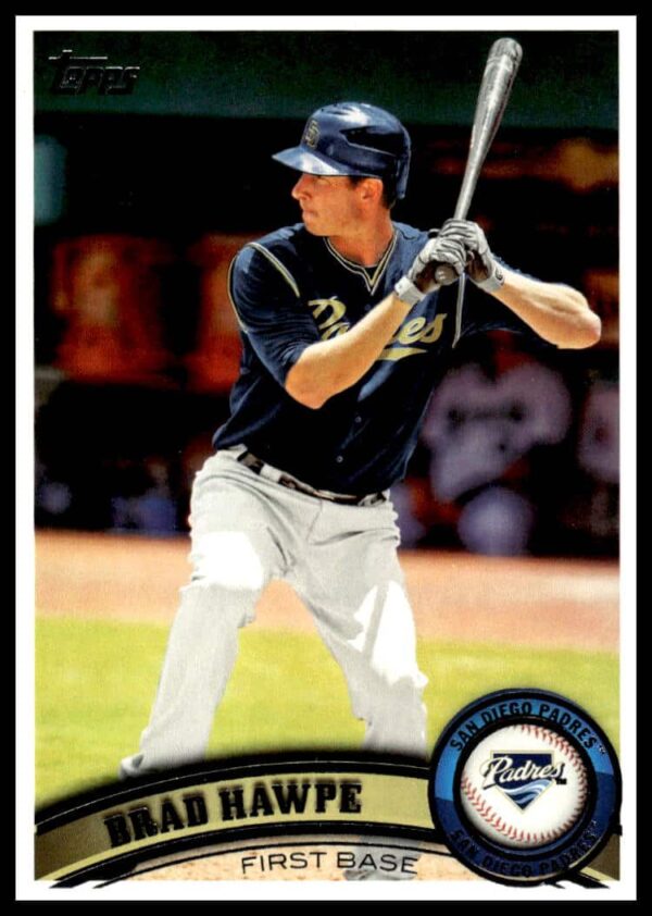 Brad Hawpe 2011 Topps #572 baseball card, showcasing his action with Los Angeles Padres.