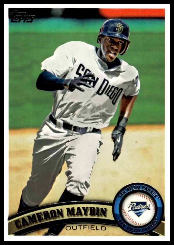 Cameron Maybin 2011 Topps #569 Baseball Card Front - MLB Action Shot