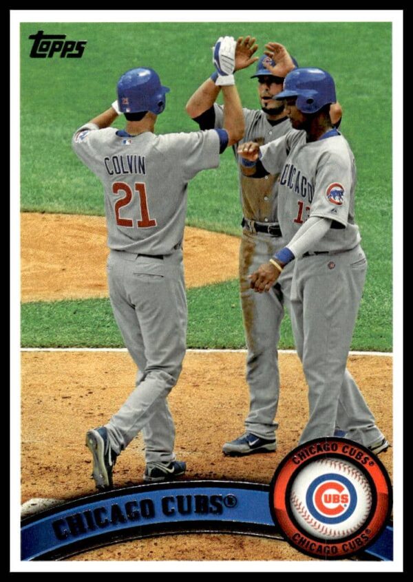 2011 Topps baseball card #309, featuring Chicago Cubs player in action, stadium backdrop.