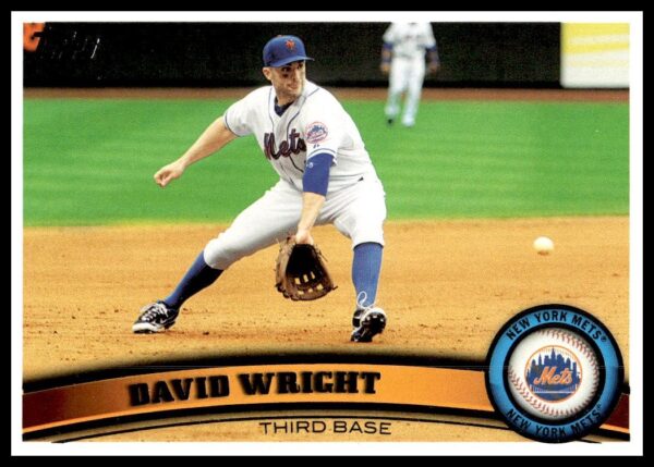David Wright 2011 Topps Card #15, New York Mets Action Shot.