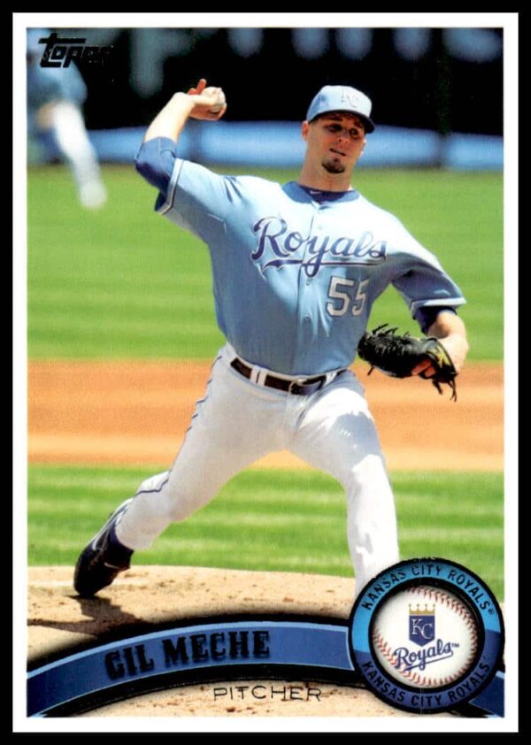 2011 Topps Baseball Card Gil Meche #9 in Kansas City Royals Uniform.