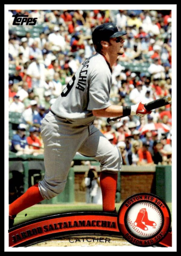 2011 Topps Jarrod Saltalamacchia Red Sox catcher baseball card #372.